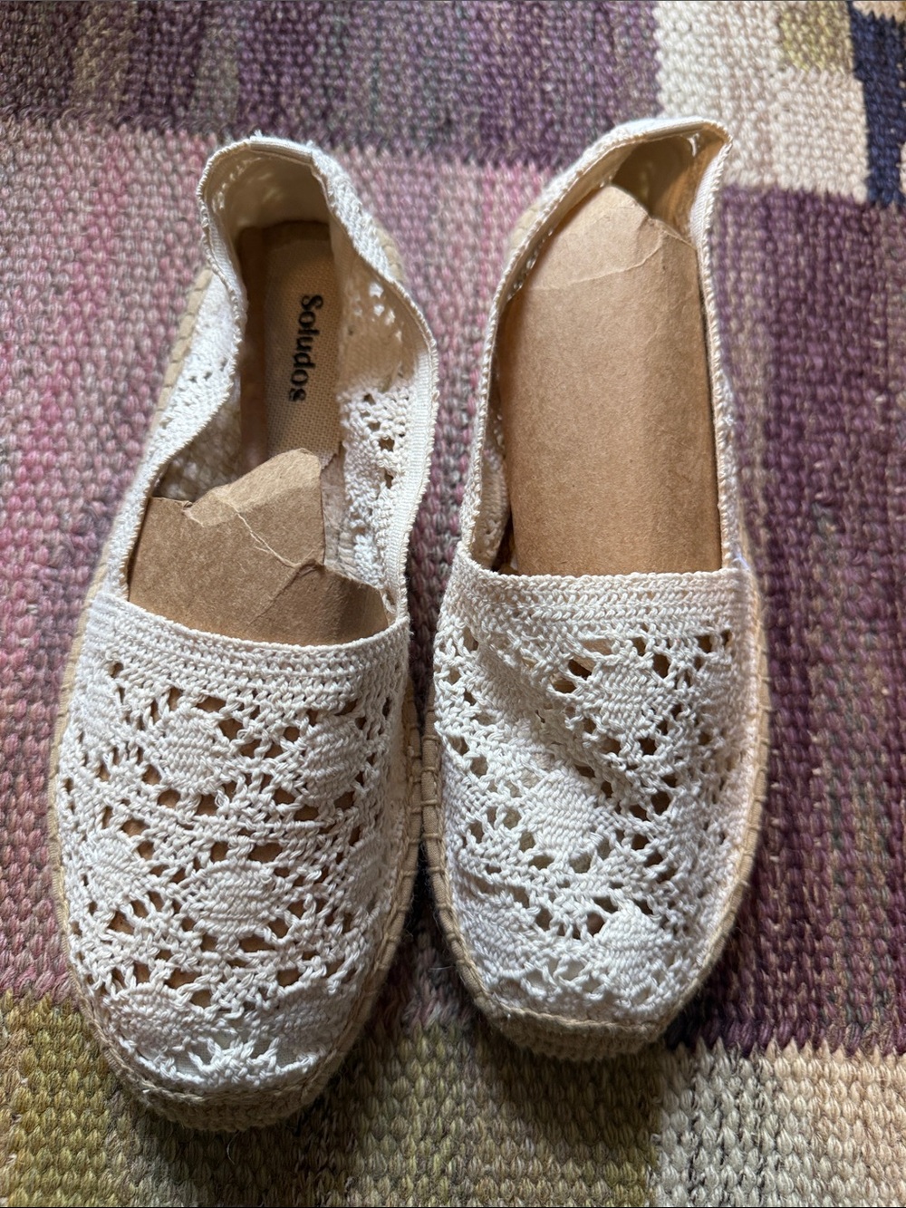 Soludos White Crochet Espadrilles